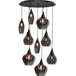 Highlight HanglampCambio zwart 9-lichts smoke glas - H5869.01