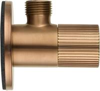 Ben Engraved Line hoekstopkraan incl. aansluitslang 1/2 x 3/8 inch geborsteld koper - thumbnail