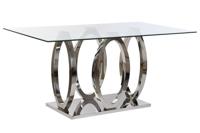 Eettafel Home ESPRIT Staal Gehard glas 160 x 90 x 76 cm - thumbnail