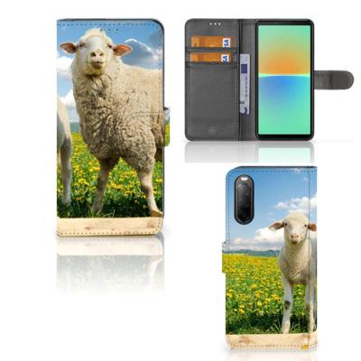 Sony Xperia 10 IV | Telefoonhoesje | Met pasjeshouder | Schaap en Lammetje