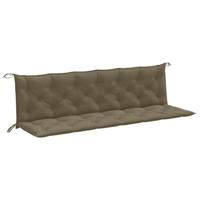 VidaXL Tuinbankkussens 2 st 200x50x7 cm stof gemêleerd taupe - thumbnail