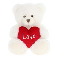 Keeleco Knuffel Beer met Hart 20 cm Wit - thumbnail