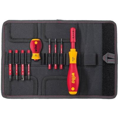 Wiha Schroevendraaier en bitset | slimVario® | Sleufkop, Pozidriv, PlusMin/Pozidriv | 10-delig | incl. opvouwbaar etui - 41233 - 41233
