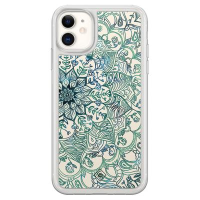iPhone 11 hybride hoesje - Mandala blauw iPhone 11 hybride hoesje - Mandala blauw