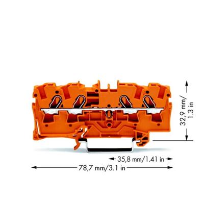 WAGO 2004-1402 Doorgangsklem 6.20 mm Spanveer Oranje 50 stuk(s)
