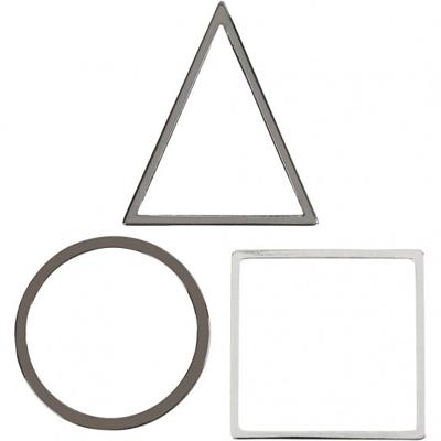 Creotime sieradenhangers 30 x 30 mm 30 stuks zilver