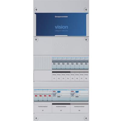 Groepenkast Hager VKG44L 8-groepenverdeler met hoofdschakelaar 2x ALS 4-polig 30mA 3-fase