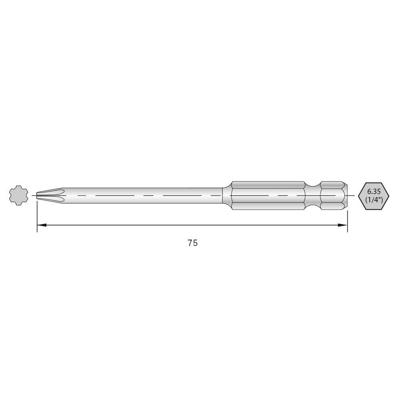 Bernstein Tools for Electronics 6-IP20-75 Torx-bit HRC-staal Hooggelegeerd E 6.3 6 stuk(s)