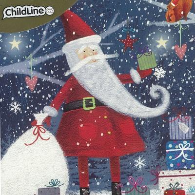 Kerstkaart - Kerstman met Zak (Set van 5)