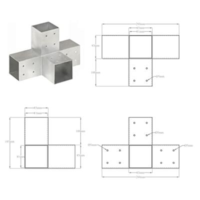 VidaXL Paalverbindingen 4 st x-vorm 81x81 mm gegalvaniseerd metaal VidaXL Paalverbindingen 4 st x-vorm 81x81 mm gegalvaniseerd metaal