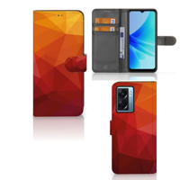Book Case voor OPPO A77 5G | A57 5G Polygon Red - thumbnail