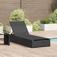 Ligstoel Zwart 200.5 x 70 x 75 cm poly rattan - thumbnail