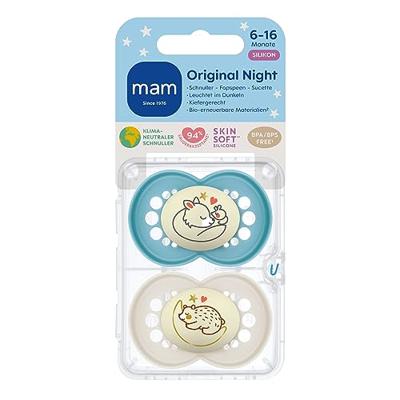 Mam Original Night Fopspeen 6-16m Blue 2 Stuks