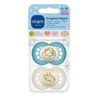 Mam Original Night Fopspeen 6-16m Blue 2 Stuks - thumbnail