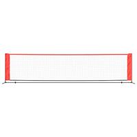 VidaXL Tennisnet 400x100x87 cm polyester zwart en rood - thumbnail