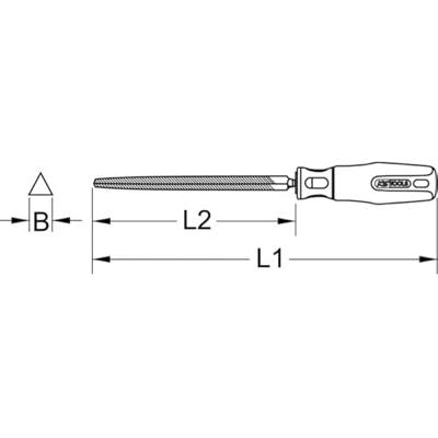 KS Tools 1570404 Driehoekige vijl, vorm C, 150 mm, kieb2 Lengte 230 mm 1 stuk(s)