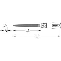 KS Tools 1570404 Driehoekige vijl, vorm C, 150 mm, kieb2 Lengte 230 mm 1 stuk(s) - thumbnail
