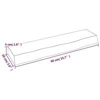 Wandschap 40x10x4 cm behandeld massief eikenhout lichtbruin - thumbnail