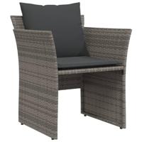 Tuinstoel met voetenbank poly rattan grijs - thumbnail