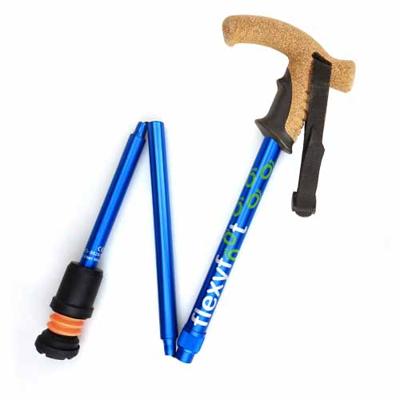 Flexyfoot wandelstok Blauw opvouwbaar met kurken handvat Flexyfoot wandelstok Blauw opvouwbaar met kurken handvat