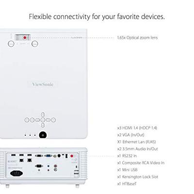 Viewsonic LS900WU Laser DLP Beamer (WUXGA, 6.000 ANSI lumen, 3x HDMI, 2x 5 Watt luidspreker, 1,65 x optische zoom, 24/7 werking) wit