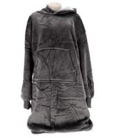 Overige Merken Hoodie plaid sherry 70x110 cm charcoal grey - thumbnail