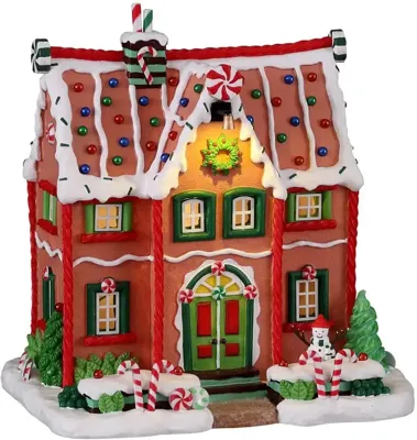 Peppermint House battery operated (4.5V) Kerst LEMAX - Lemax