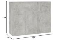 Dressoir 88x30x70 cm spaanplaat betongrijs - thumbnail