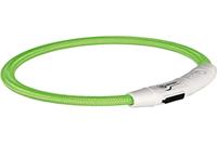 Trixie lichtgevende halsband hond flash usb tpu / nylon groen - thumbnail