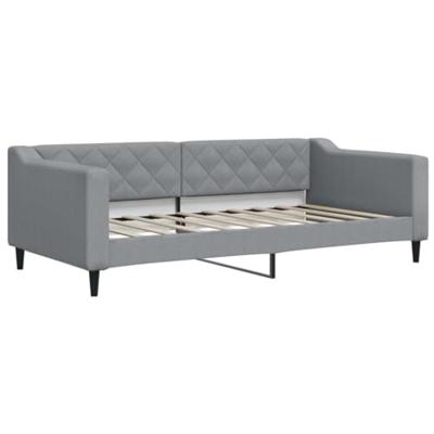 Slaapbank met onderschuifbed 90x190 cm stof lichtgrijs