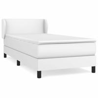Boxspring met matras kunstleer wit 90x200 cm - thumbnail