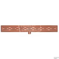 Wiesbaden douchegoot met flens en rooster 80 x 7 cm geborsteld brons koper - thumbnail