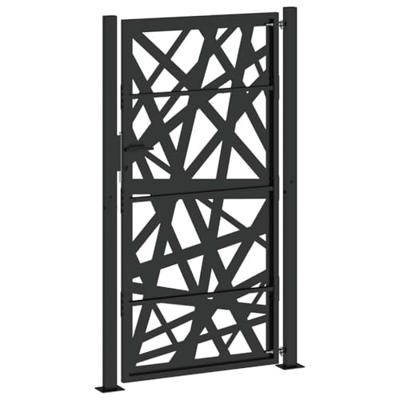 Poort met lichtontwerp 105x180 cm staal zwart