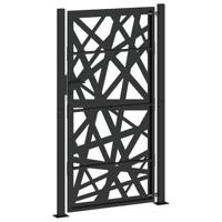 Poort met lichtontwerp 105x180 cm staal zwart - thumbnail