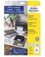 Avery-Zweckform 3481-10 Universele etiketten 70 x 41 mm Papier Wit 210 stuk(s) Permanent hechtend Laser (kleur), Laser (zwart/wit) - thumbnail