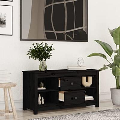 Tv-meubel 103x36,5x52 cm massief grenenhout zwart