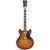 D'Angelico Premier Mini DC Dark Iced Tea Burst Stopbar semi-akoestische gitaar met gigbag - thumbnail