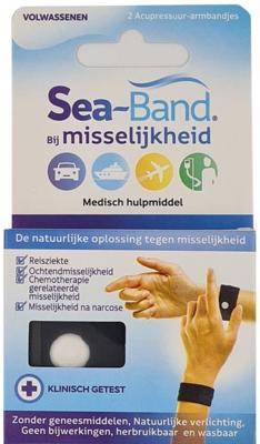 Sea Band Volwassene Anti-misselijkheid Armband Zwart 2 Stuks