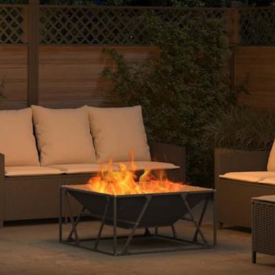 Vuurkorf Zwart 80 x 80 x 40 cm Koudgewalst staal