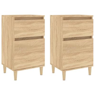 Nachtkastjes 2 st 40x35x70 cm bewerkt hout sonoma eikenkleurig
