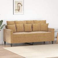 Tweezitsbank 140 cm stof bruin - thumbnail