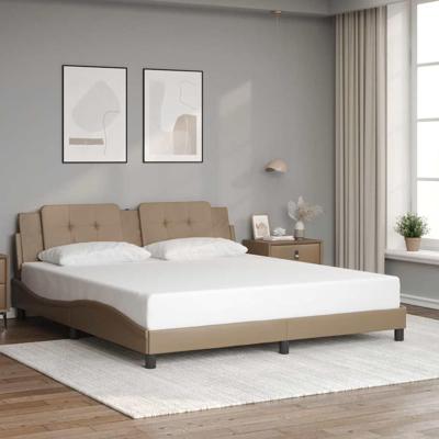 Bedframe zonder matras "Zadar" kunstleer cappuccinokleurig 180x200 cm