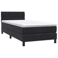 Boxspring met matras fluweel zwart 90x210 cm - thumbnail