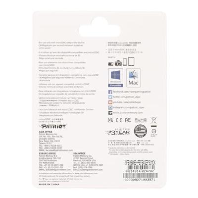 Patriot Memory PEF64GEP31MCX flashgeheugen 64 GB MicroSDXC Klasse 10