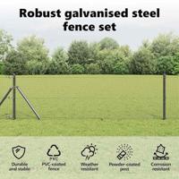 VidaXL Afrasteringspaal grijs 25 x 0,8 m (25 x 25 mm gaas) - thumbnail