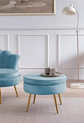 Artistiq Poef 'Andres' Velvet, kleur blauw Artistiq Poef 'Andres' Velvet, kleur blauw