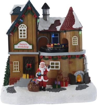 Kerstscene santa's workshop met led - Hortus