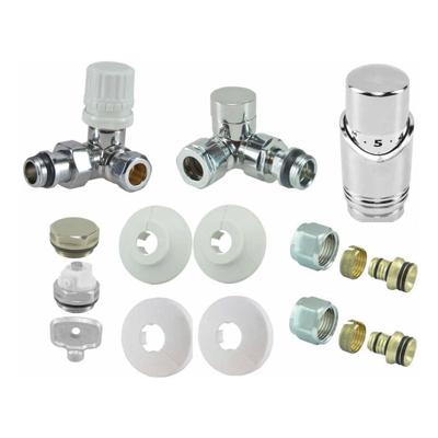 Riko luxe Thermostatische radiator aansluitset haaks verkeerd links