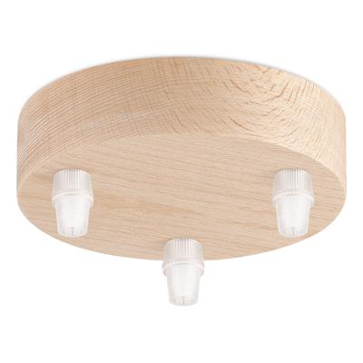 Planfondkap 3L - Houten - Lamponderdeel - ø12 x 5 cm - Rond - Ontworpen voor plafondlampen, hanglampen