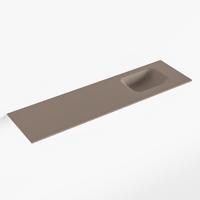 MONDIAZ LEX Smoke solid surface inleg wastafel voor toiletmeubel 110cm. Positie wasbak rechts - thumbnail